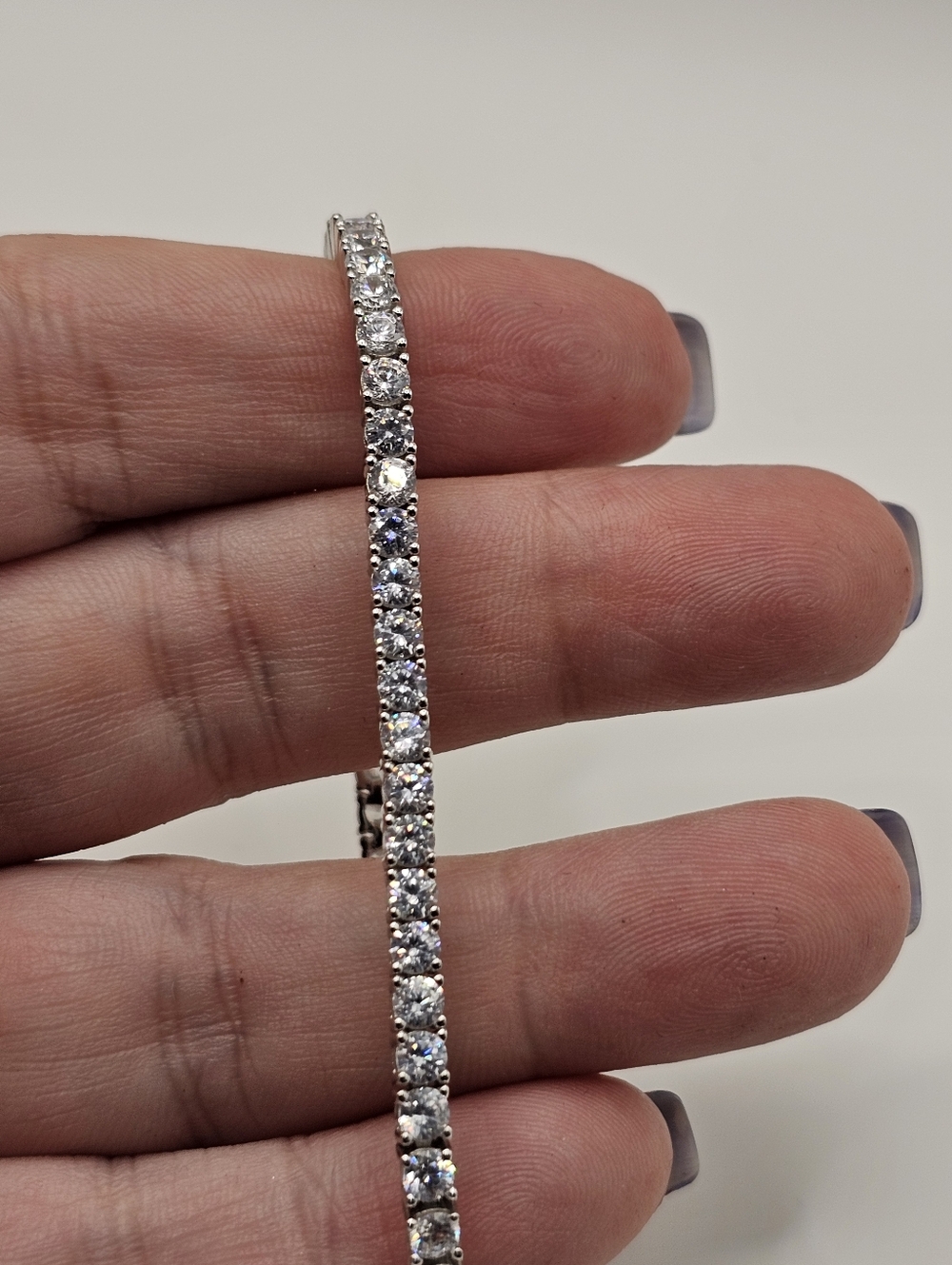 7.5in S925 Silver Moissanite Bracelet
